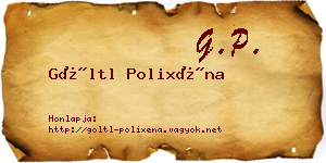 Göltl Polixéna névjegykártya
